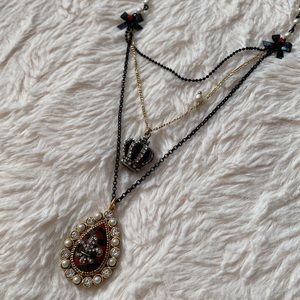 Betsey Johnson Layered Gothic Royal Necklace